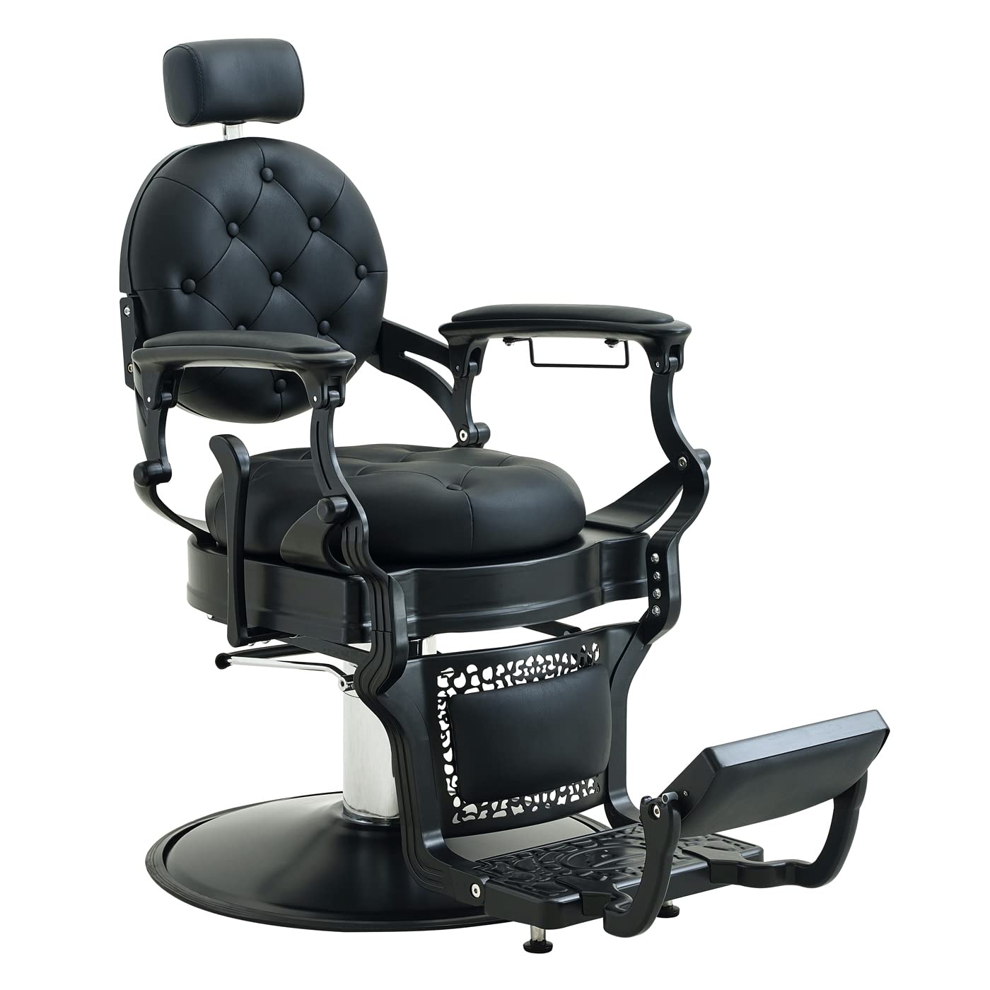 Nazalus Barber Chair Hair Salon Chair,Heavy Duty 700 LBS, for Hair Stylist Barber Beauty Tattoo Massage(Black Round)