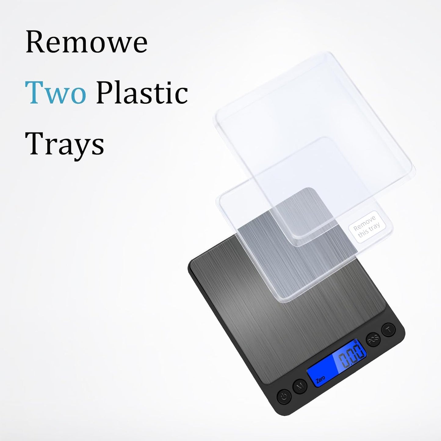 NEXT-SHINE Gram Scale, Weighs Up to 500g (0.01g), Mini Pocket Size Digital Coffee Espresso Scales with 2 Plastic Trays