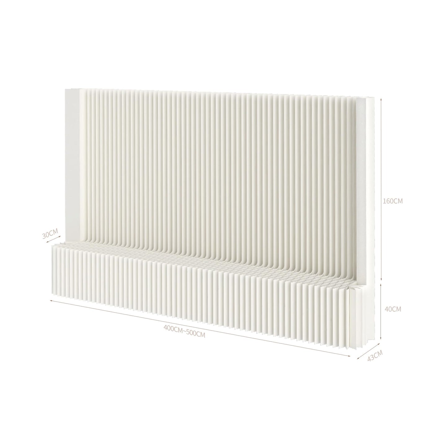 Paper Room Divider, Portable Folding Privacy Screen – Retractable Partition Wall for Home Office, Hotels, Stores, Studios, Exhibition, and Indoor Space Separation（White）