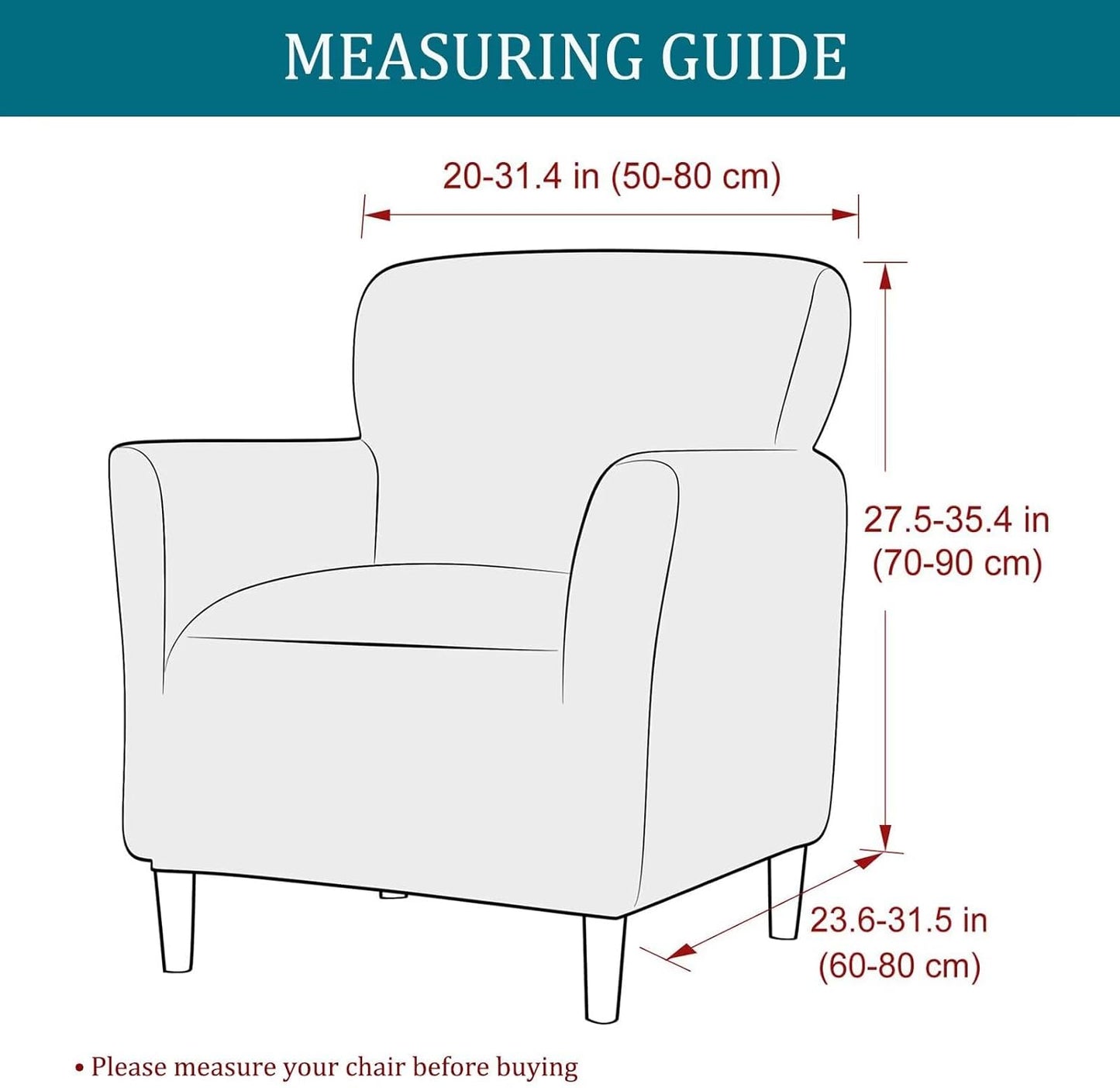 1-Piece 11 NILUOH Banquet Armchair Slipcover Stretch Chair Covers with Arms Printed Soft Accent Chair Cover Anti-Slip