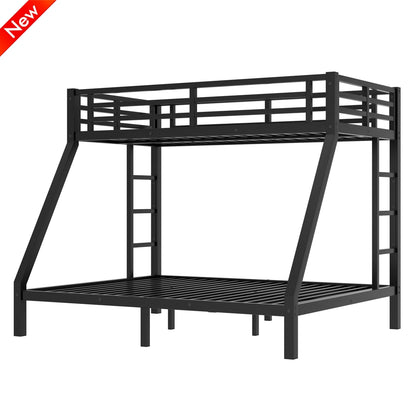 LEEKAF Stronger & Higher Quality Heavy Duty Steel Twin XL Over Queen Bunk Bed, Safer More Stable Thickened Metal Bunk Queen Bed with Enhanced Legs & Slats (Faster Assembly)