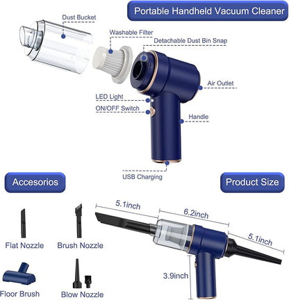 Car Vacuum Cleaner Cordless, Handheld Vacuum Cordless, 9000PA Suction 120W High Power Portable Vacuum Cleaner