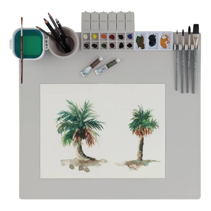 Creative Mark AquaMat Extra Large 23 3/8" x 21 3/8" Non-Slip Silicone Mat for Arts and Crafts, Workspace for Painting, Crafting, Epoxy, Resin, Clay, Craft Table Protector and Office Table Mat