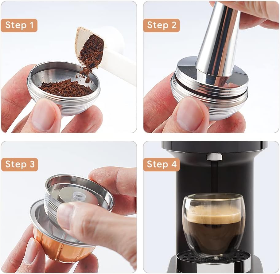 Nes presso Vertuo Pods Upgrade Version for Vertuo Next Coffee Brewer, 230 ML Crema Coffee, 2 Capsules, 1 Tamper