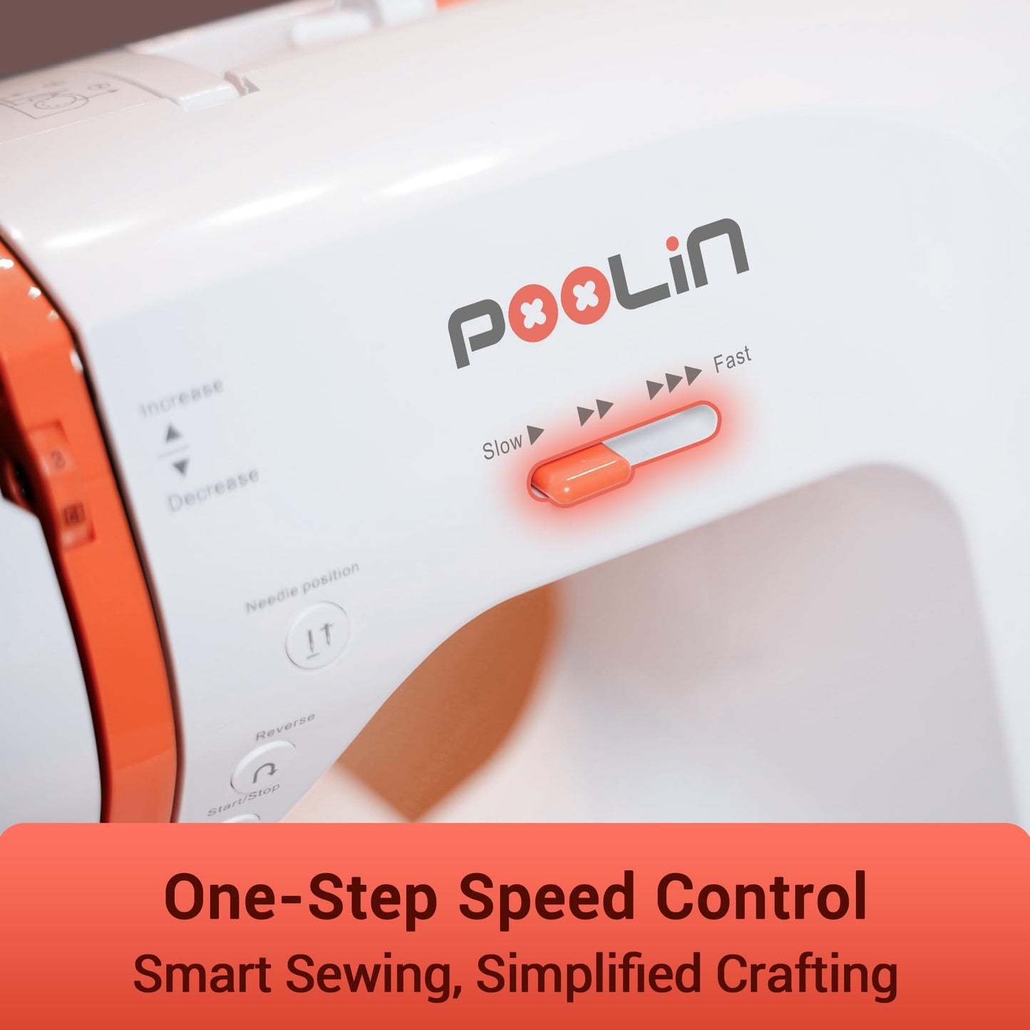 PooLin EOC02 Computerized Sewing Machine,Easy Home Sewing Machine with 200 Stitches,7 Feet,LCD Screen,Wide Table,Friendly Sewing Machines for Beginners,Gifts for Mother Wife,Automatic Needle Threader