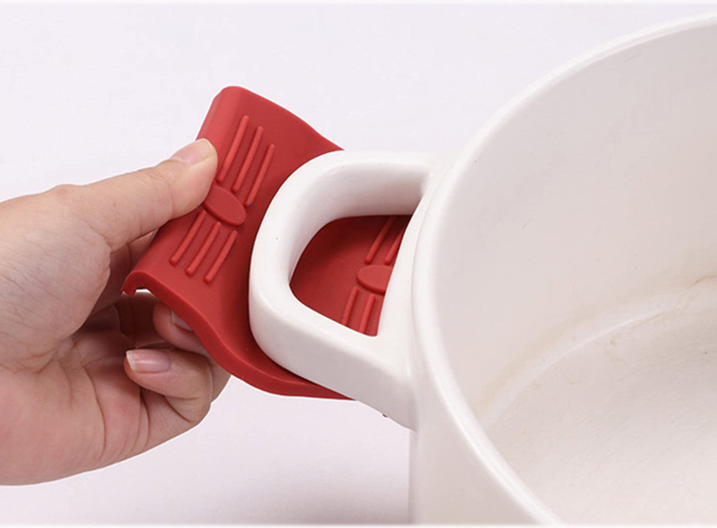 4 Pieces Silicone Hot Tool Holder Heat Resistant Potholder Cookware Handle Non Slip Rubber Pot Holders Handles Grip Covers for Cast Iron Skillet Silicone Cooking Kitchen Suits
