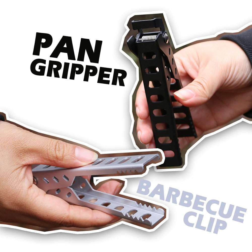 YERGOFE Pan Gripper Camping Kitchen Essentials - Detachable Handle for Pots and Pans Camping Essential Ourdoor Kitchen Cookware (Multi Colors 4PK)