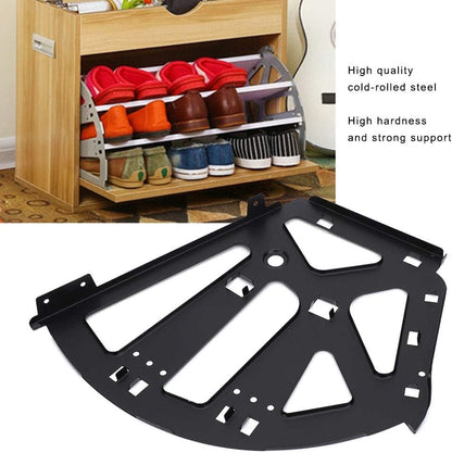 Pissente Black Cold Rolled Steel Shoe Cabinet Hinge, Three Layers Flip Frame Shoe Rack Hardware Accessories