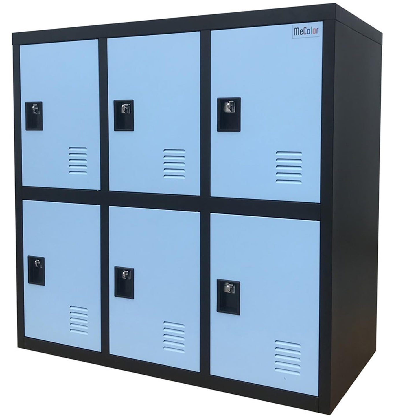 MECOLOR FURNITURE Digital Lock Metal Gym Locker Organizer with Padlock and Shelf Small Size Blue