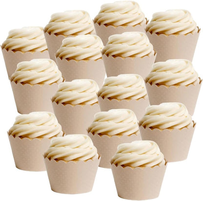 Dress My Cupcake Standard Ivory Beige Cupcake Wrappers, Set of 50