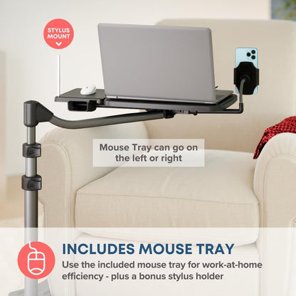 LEVO G2 V16 Mobile Laptop Stand Desk Rolling Cart Adjustable with Mouse Tray