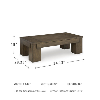 Signature Design by Ashley Rosswain Contemporary Lift-Top Coffee Table, Dark Brown