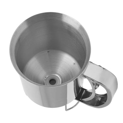 Stainless Steel Pancake Batter Dispenser with Funnel, 1000ml Squeeze Bottle for Pancakes, Cupcakes, Muffins, Crepes, and Waffles, Easy-Pour Baking Tool with Measurement Marks