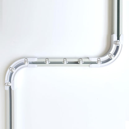 90 Curved Connectors for Track Curtains, Ceiling Mount/Wall Mount, White 2PCS