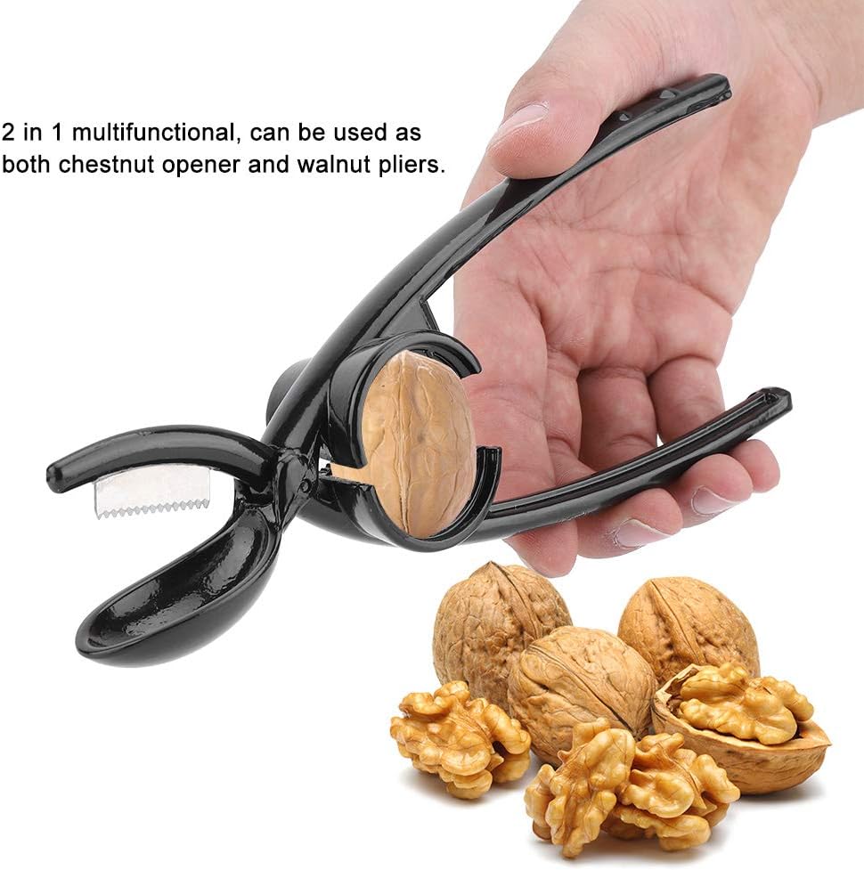 Fdit 2 in 1 Kitchen Quick Chestnut Clip, Aluminum Alloy Nut Cracker Sheller and Opener Plier