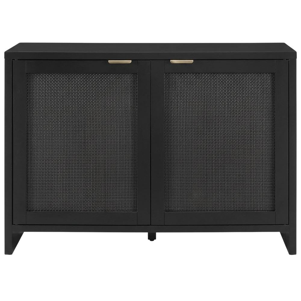 Furnifact Gray Record Player Cabinet with Vinyl Storage, Durable Wood, Stylish Design, Compact, Functional for Entertainment Centers