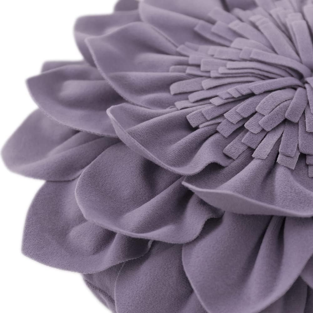OiseauVoler 3D 14 Inch Decorative Flower Throw Pillows with Insert Included Accent Round Pillow Handmade Cushion