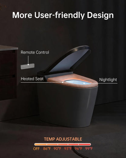 EPLO Smart Toilet Bidet with Auto Open Close,1000 Gram MaP Flush Score,Foam Dispenser, ADA Comfort Height, Moving Dryer,Auto Flush,Heated Seat,One Piece Elongated Toilet with Tank Built in U8MAX