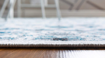 Unique Loom Aarhus Collection Vintage Border Area Rug (10' 0 x 13' 0 Rectangular, Ivory/Teal)