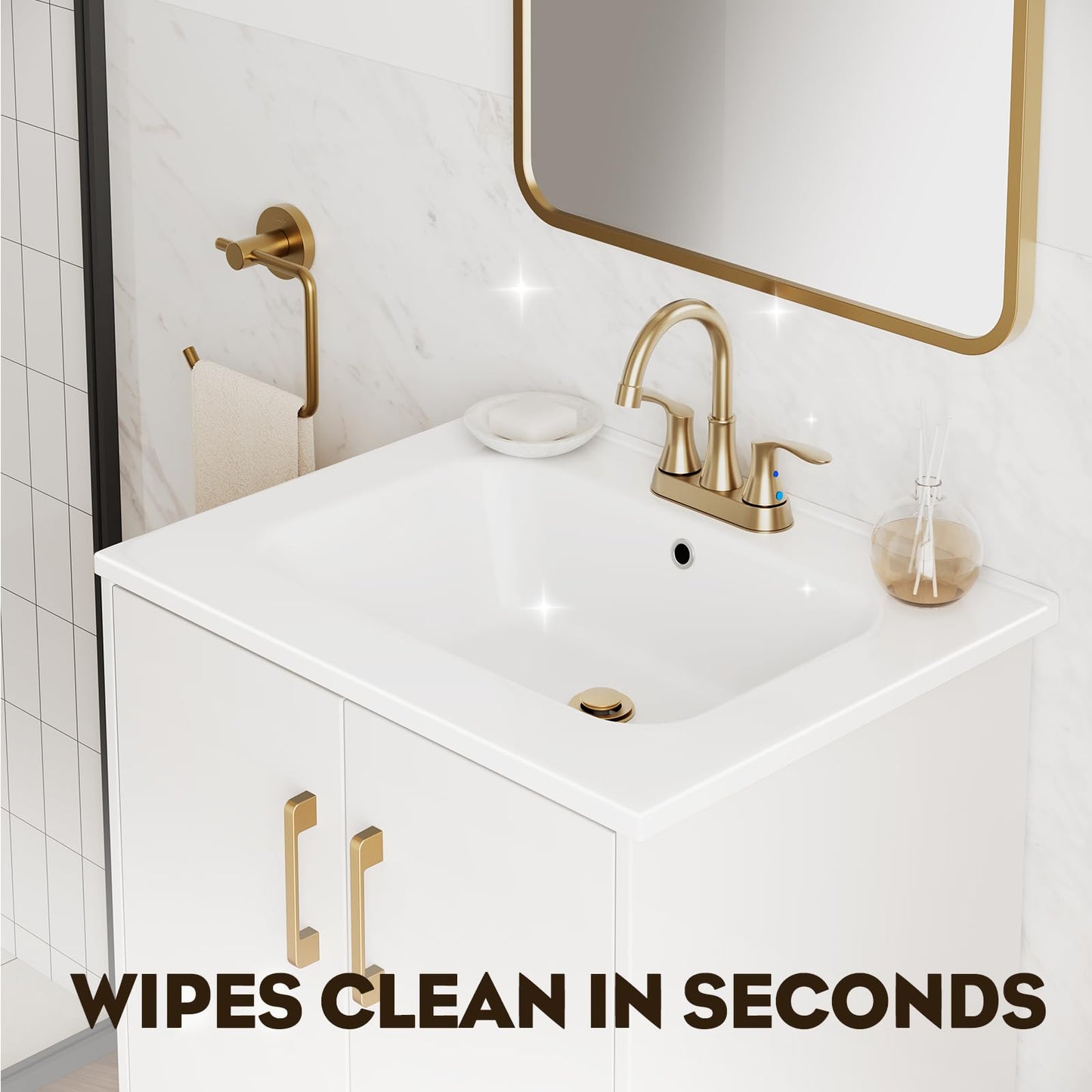 phiestina 24 Inch White Floating Bathroom Vanity, Pre-Assembled Wall-Mounted Cabinet with 2 Soft-Close Doors & 3 Hole Ceramic Sink, No Faucet,BV08-24-WHITE