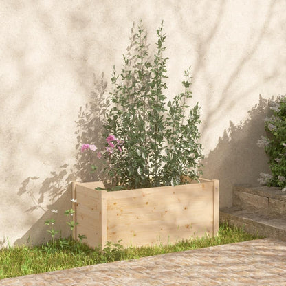 Mhdvray Rustic Raised Garden Bed Set of 2 Large Outdoor 39.4 x 39.4 x 19.7 in Solid Pinewood Planters Brown Untreated Wooden Elevated Planter Box for Patio Balcony Porch