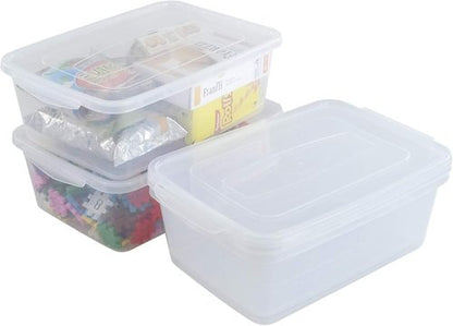 Inhouse 14 Quart Clear Storage Bins - Plastic Latching Containers with Lid | Set of 4 Shoe Boxes