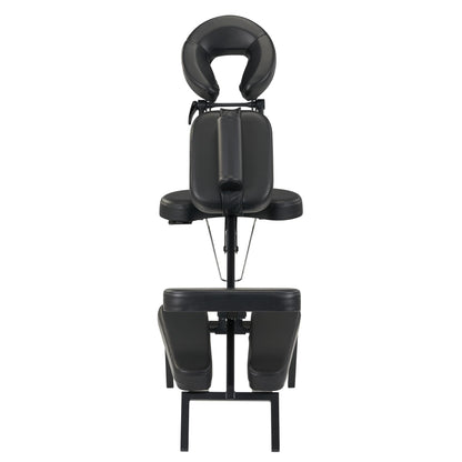 Master Massage Apollo Extra Large Portable Massage Chair – Lightweight Aluminum Tattoo Folding Chair with Enhanced Cushions and Wheeled Carrying Bag – Black
