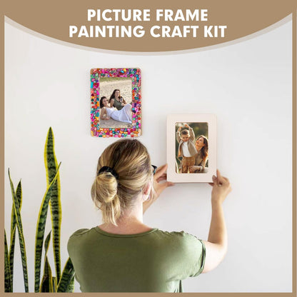 zjdbset DIY Mosaic Photo Frame Craft Kit for 4 * 6 Photo,8 Pcs DIY Unfinished Wooden Picture Frames with Mosaic Tiles for DIY Craft