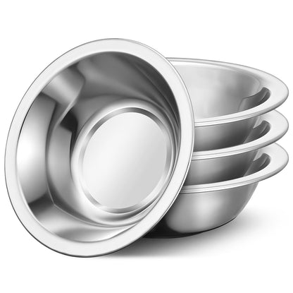 Offiper 304(18/8) Stainless Steel Mixing Bowls for Kitchen, 4 Pack 6.3" 13.67 fl.oz Metal Mixing Bowls Set Stackable for Baking Serving Cooking Food Prep Storage Dishwasher Safe Lightweight