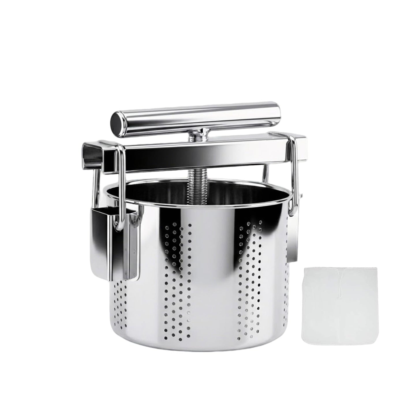 SQUEEZE master Stainless Steel Manual Vegetable Squeezer & Cheese Press,Food Press for Dumpling Filling, Spinach, Tofu, Herb & Fruit Juice-0.5 Gallons