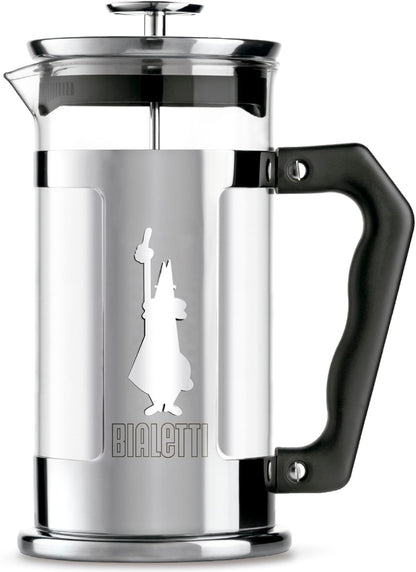 Bialetti 6860 Preziosa Stainless Steel 3-Cup French Press Coffee Maker, Silver
