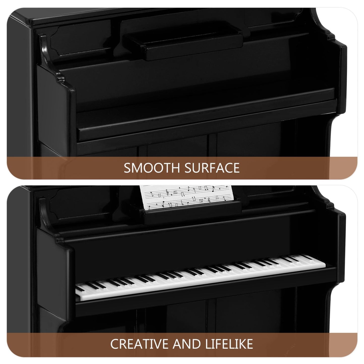 HEALLILY Mini Dollhouse Piano: Black Plastic Dollhouse Piano and Stool Set with Music Sheet for Scene Shooting Props Doll House Decoration, 3.58 X 2.75 X 1.45 Inches