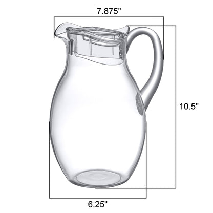 Amazing Abby - Bubbly Grand - Plastic Pitcher (96 oz, 3 Quart), Clear Water Pitcher with Lid, Fridge Jug, BPA-Free, Shatter-Proof, Great for Iced Tea, Sangria, Lemonade, Juice, Milk, and More