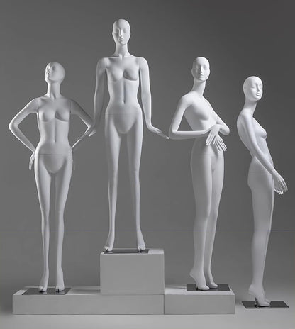 Tall Matte White Female Full Body Mannequin with Head - Detachable Dress Form for Retail Displays, Online Shops & Home Décor (Style6)