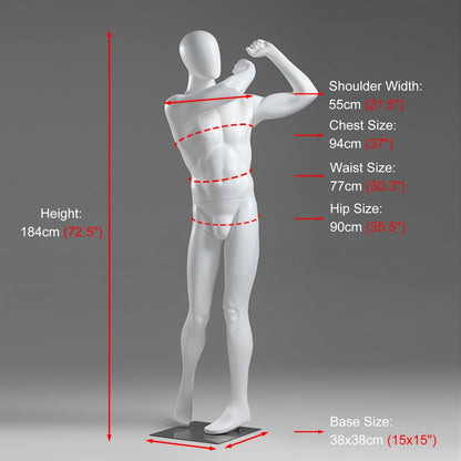 Realistic Golf Sports Mannequin Full Body Display, Detachable Male/Female Dress Form with Sturdy Metal Base for Retail Showcases and Apparel Display(Male One Size)