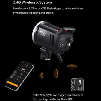 Godox MS300V 300W Studio Strobe Light Kit,2.4G Bowens Mount Photography Light with CF80 Quick Installation Softbox,Stainless Steel Light Stand,5-in-1 Light Reflector for Studio Photography Lighting