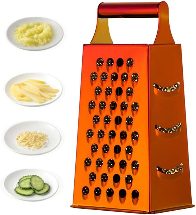 Large Stainless Steel Grater Slicer with Handle, Multifunctional Cutter for Ginger, Garlic, Cheese, Ergonomic Design