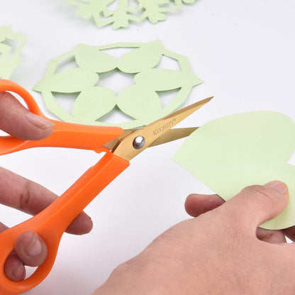 KUONIIY Micro-Tip Scissors, Precision Titanium Blades, 6 Inch Craft Detail Scissors Ideal for Paper, Scrapbooking, Beauty Crafting, Sewing, 4Pack