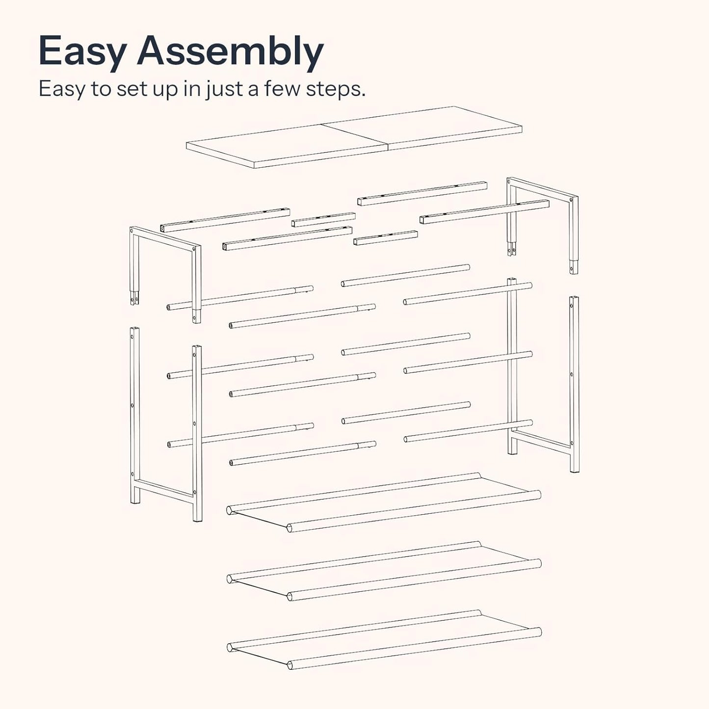 3 4-Tier Closet 9-12 WN94XJ01 HOOBRO Shoe Rack with PU Shelves, Shoe Storage Organizer for and Entryway, Holds Pairs