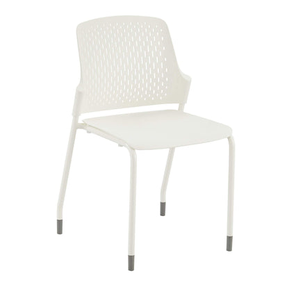 Safco Products Next Stacking Chairs, (Qty. 4), White, 20.1" D x 19.75" W x 32.25" H