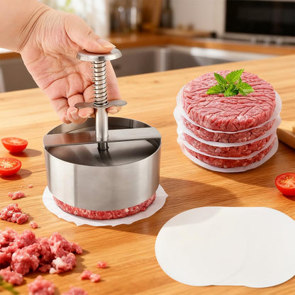 Yonderfume 304 Stainless Steel Burger Press, Adjustable Hamburger Patty Maker, Dishwasher Safe Meat Press for Beef, Burgers & BBQ Grilling