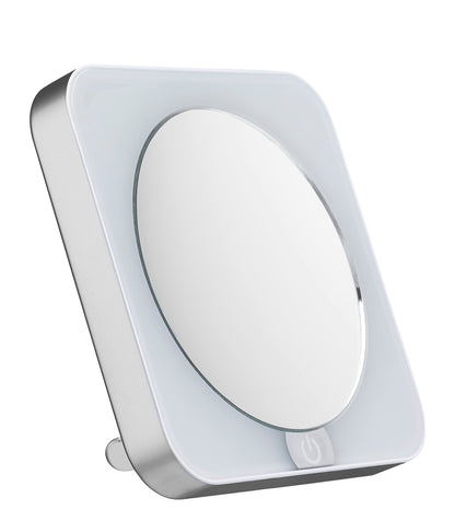 Conair Lighted Makeup Mirror, LED Vanity Mirror, 12X Magnifying Mirror, Compact Travel Mirror with Suction Cup, Battery Operated in White