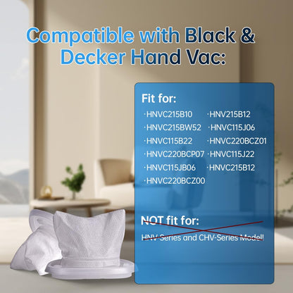 6 Pack HNVCF10 Replacement Filters Compatible with Black and Decker Dustbuster Hand Vacuums HNVC215B10 HNV215B12 HNVC215BW52 HNVC115B22 HNVC115J06 HNVC115J22