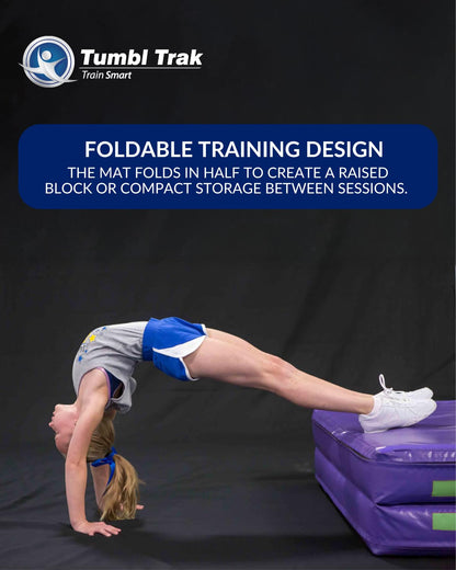 Tumbl Trak Soft Mat Crash Pad, 5ft x 10ft x 8in Single Density Foam Cushion for Gymnastics Tumbling Mat, Parkour, Cheer, Dance, Martial Arts and Kids Sensory Play
