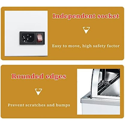 Stainless Steel Electric Chafing Dish with Adjustable Temperature and Folding Lid Buffet Warmer for Weddings Parties Catering (All Steel Cover 9L 1/1)