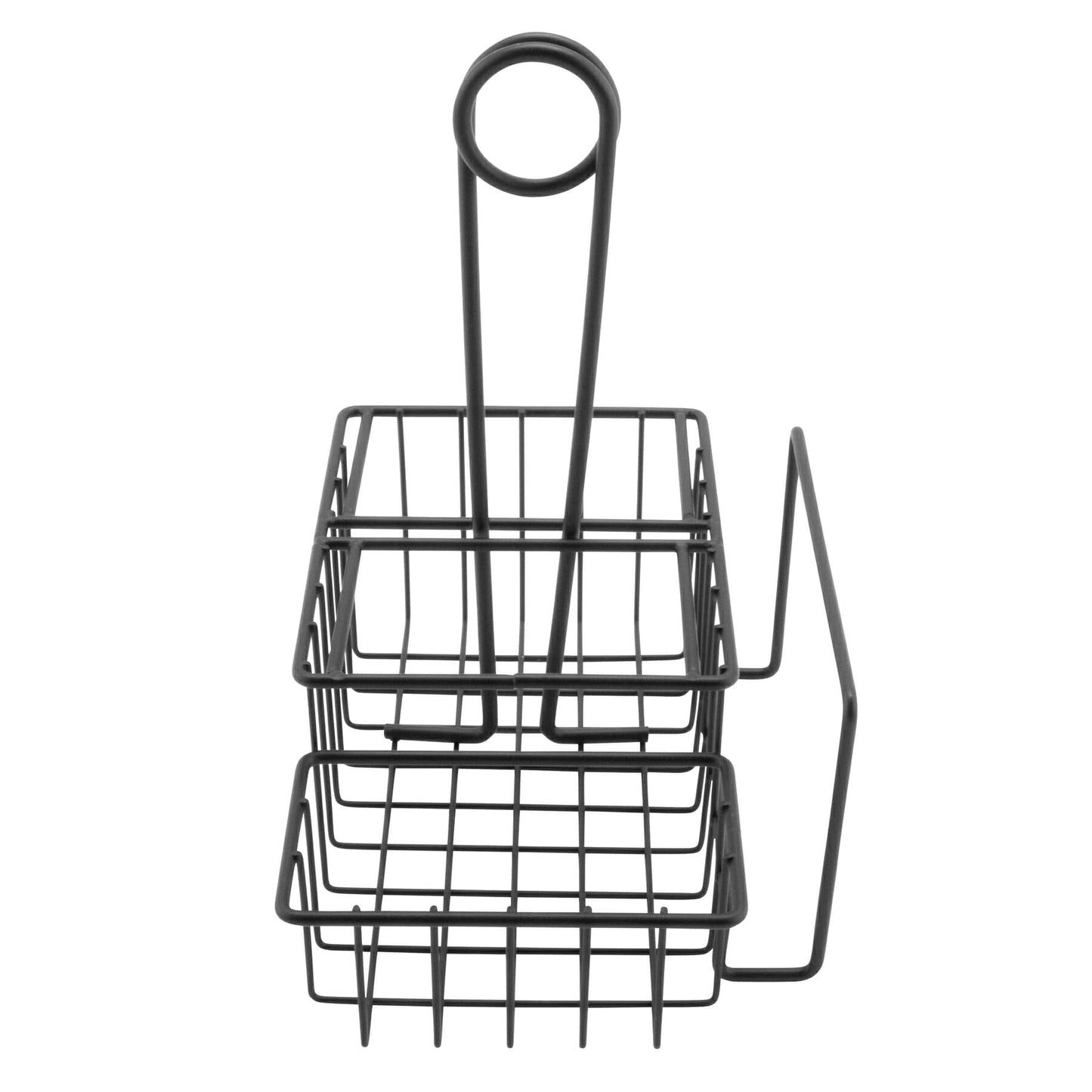 G.E.T. 4-31698 Black Metal Three Compartment Condiment Caddy with Menu Iron Powder Coated Table Caddies Collection