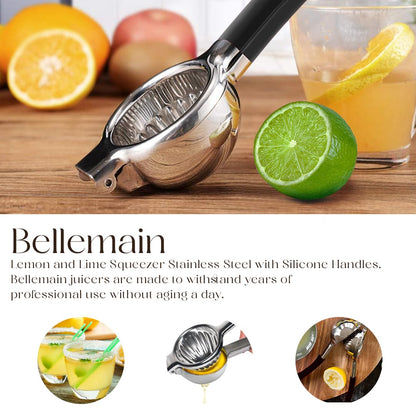 Stainless Steel Lemon Squeezer and Lime Press - Heavy Duty Manual Citrus Juicer and Handheld Juice Press for Lemons, Limes, and Small Citrus Fruits