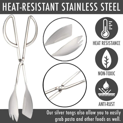 2-PACK Salad Tongs for Serving Buffet Party Catering with Stainless Steel Cooking Kitchen Tongs 10.3"
