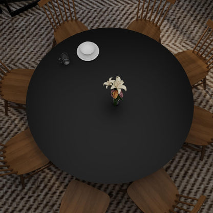 Zinkooat Round Table Mats - Can Be Used On Both Sides Waterproof and Easy to Clean Good Flatness Used for Dining Table(Black+Gray Dia.54Inch)