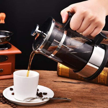 French Press Coffee Maker, Heat Resistant Borosilicate Glass Coffee Press for Kitchen, Travel, Camping